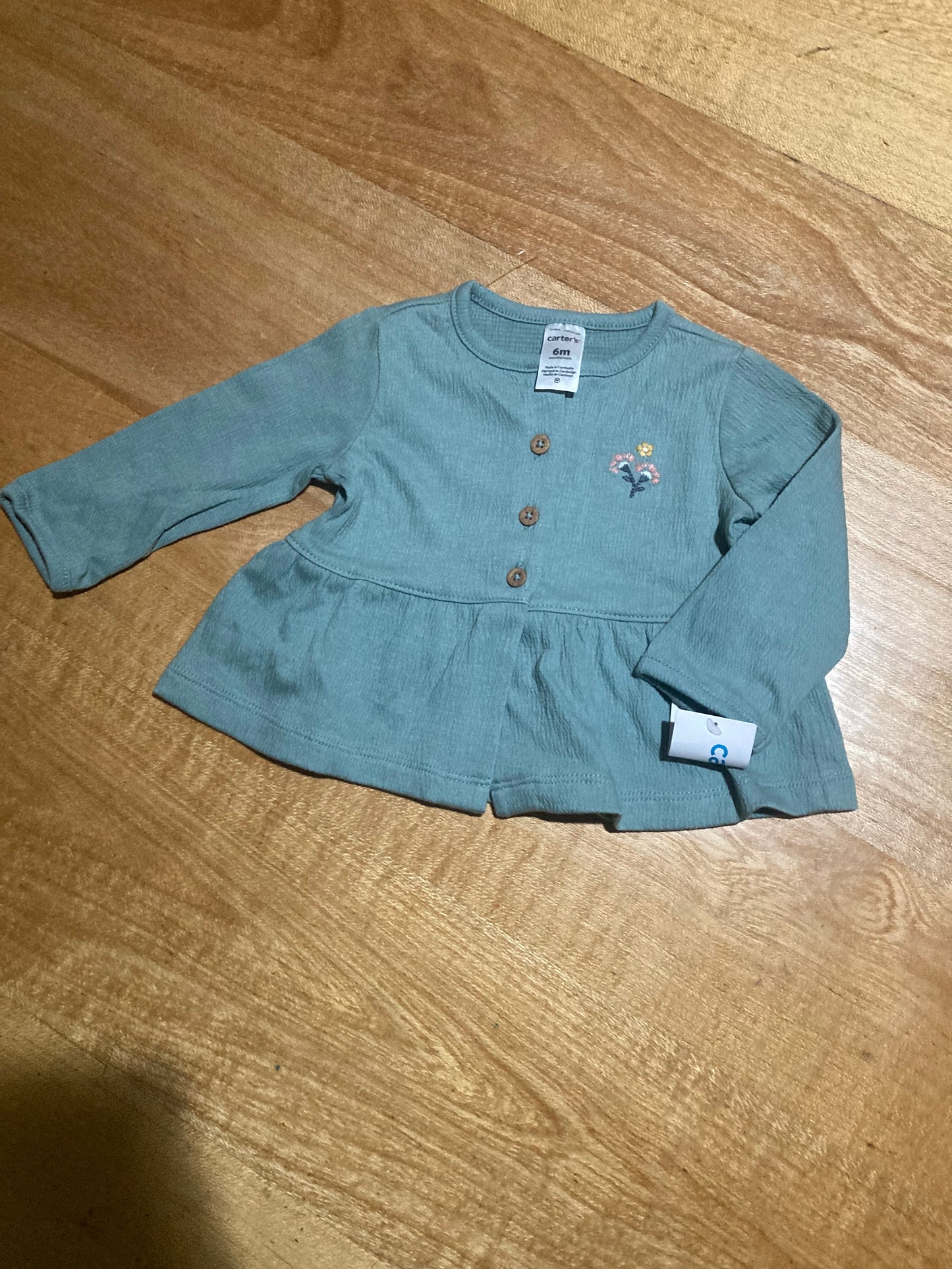 Blusa verde Talla 6 meses