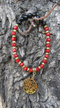 Pulsera piedra roja / árbol de la vida