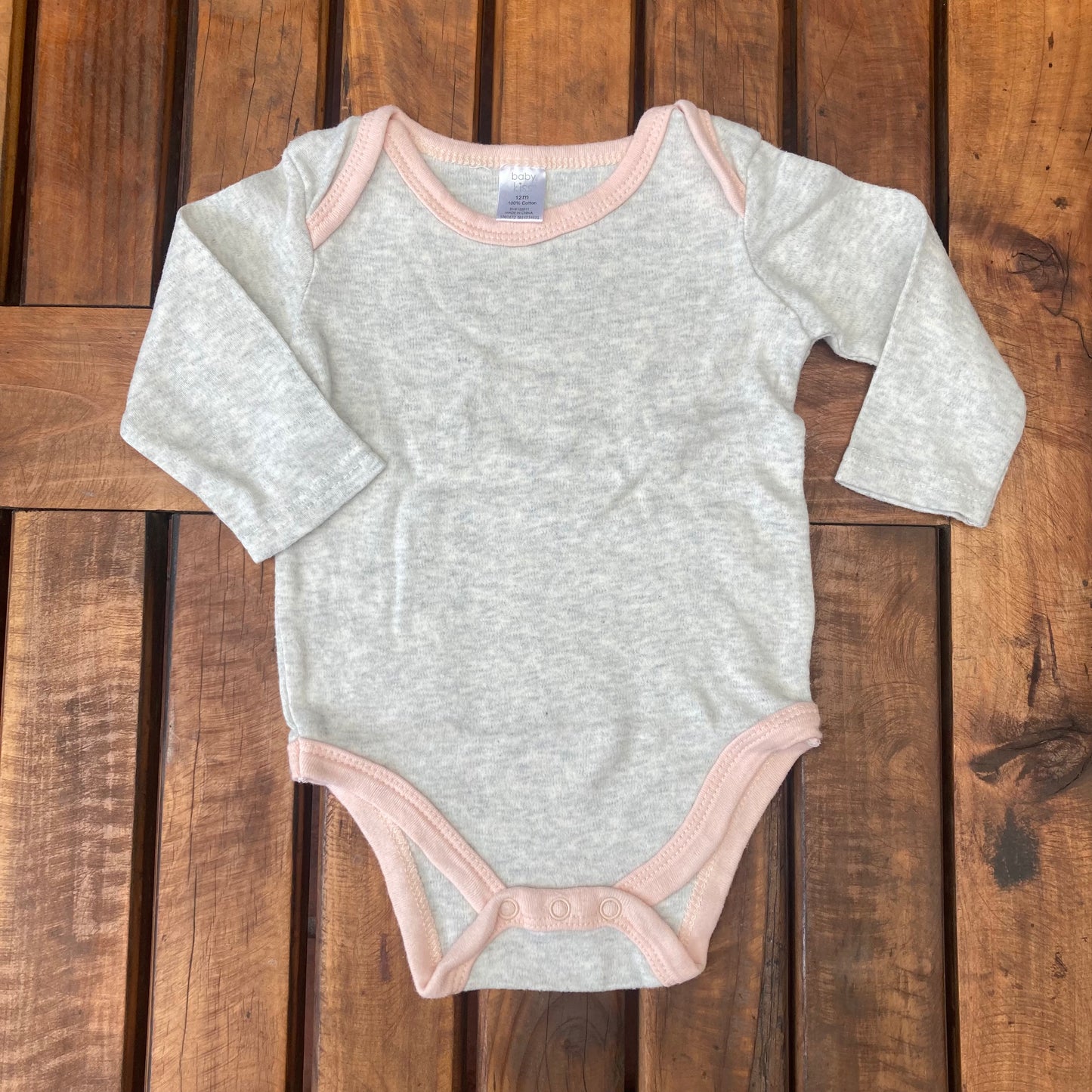Body gris 12 meses.