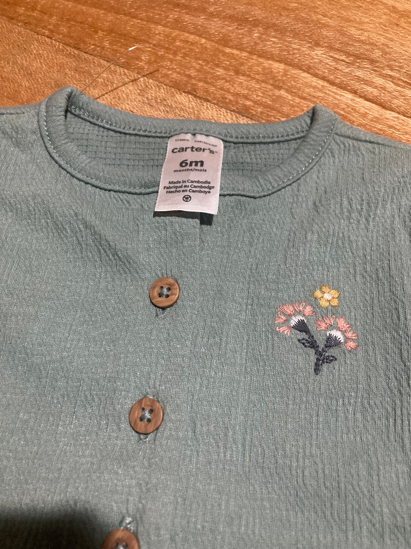 Blusa verde Talla 6 meses